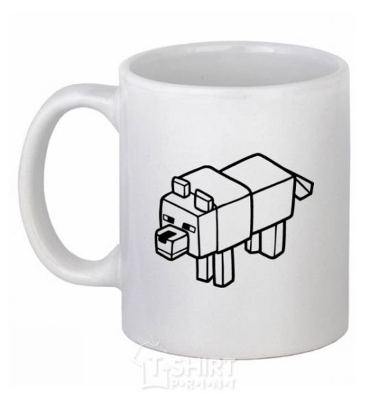 Ceramic mug Dog White фото