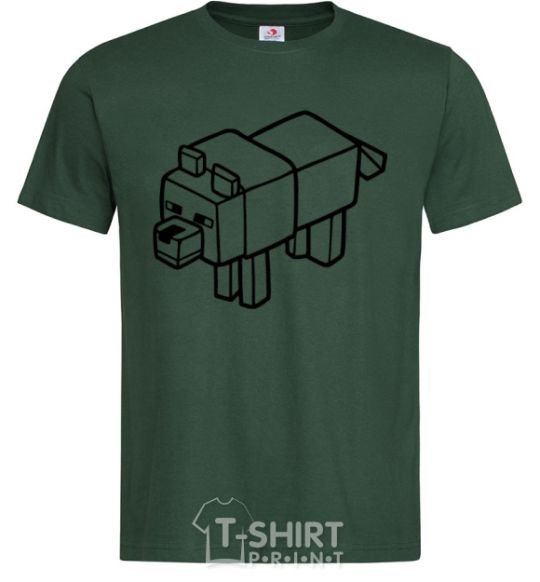 Мужская футболка Собака Темно-зеленый фото