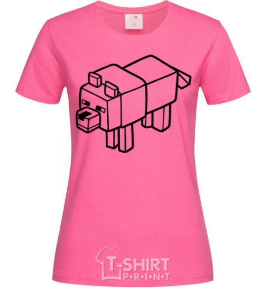 Женская футболка Собака Ярко-розовый фото