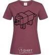 Women's T-shirt Dog burgundy фото