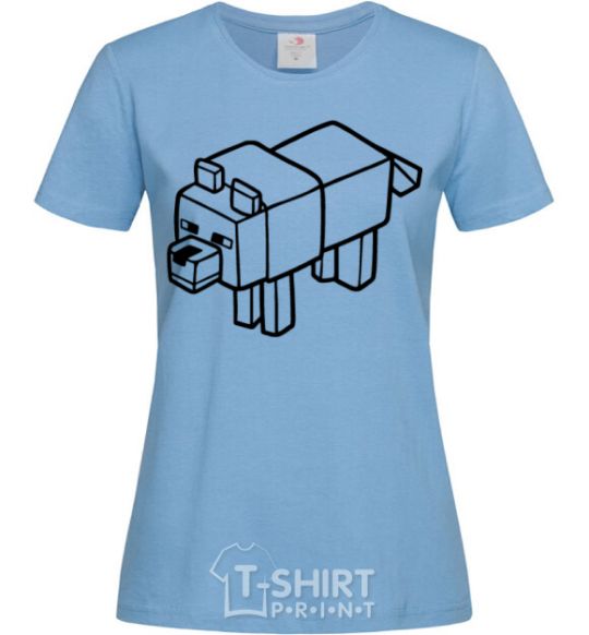 Women's T-shirt Dog sky-blue фото