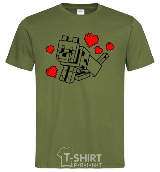 Men's T-Shirt A dog with hearts millennial-khaki фото