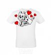 Men's T-Shirt A dog with hearts White фото