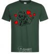 Men's T-Shirt A dog with hearts bottle-green фото