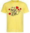 Men's T-Shirt A dog with hearts cornsilk фото