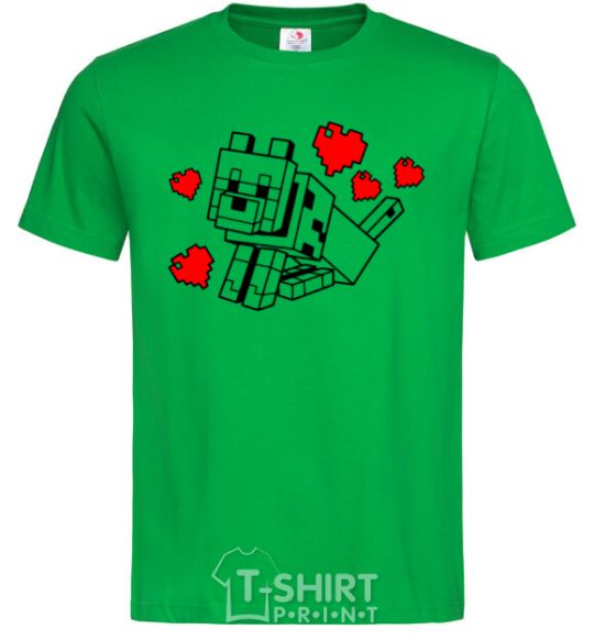 Men's T-Shirt A dog with hearts kelly-green фото