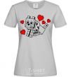Women's T-shirt A dog with hearts grey фото