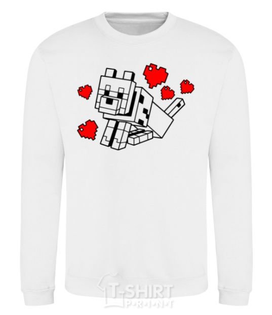 Sweatshirt A dog with hearts White фото