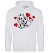 Men`s hoodie A dog with hearts sport-grey фото