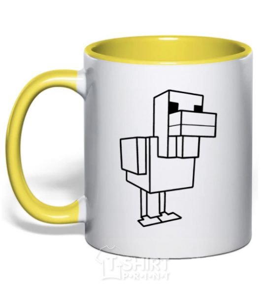 Mug with a colored handle The Duck of Minecraft yellow фото