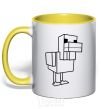 Mug with a colored handle The Duck of Minecraft yellow фото