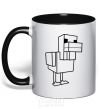 Mug with a colored handle The Duck of Minecraft black фото