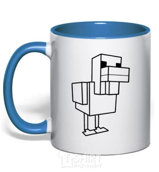 Mug with a colored handle The Duck of Minecraft royal-blue фото