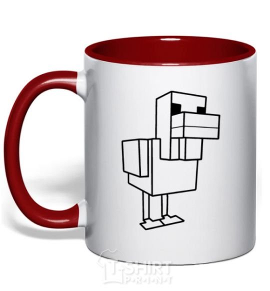 Mug with a colored handle The Duck of Minecraft red фото