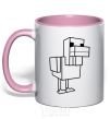 Mug with a colored handle The Duck of Minecraft light-pink фото