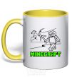 Mug with a colored handle Game yellow фото