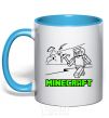 Mug with a colored handle Game sky-blue фото