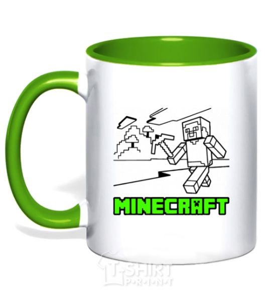 Mug with a colored handle Game kelly-green фото