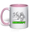 Mug with a colored handle Game light-pink фото