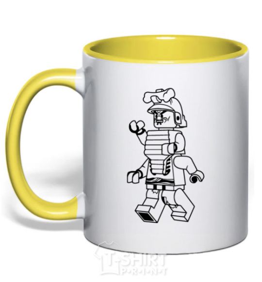 Mug with a colored handle Lord Garmadon yellow фото