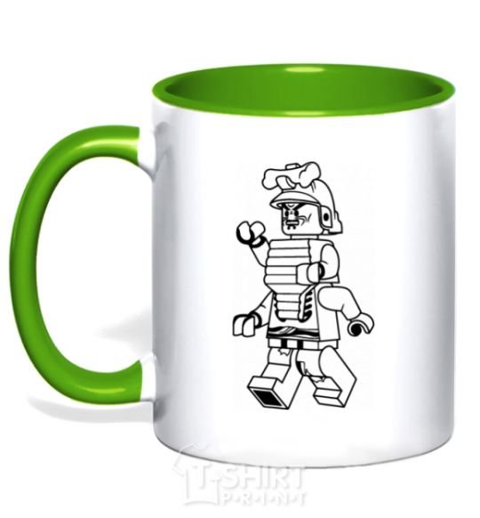 Mug with a colored handle Lord Garmadon kelly-green фото