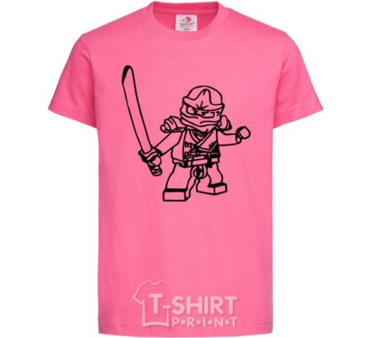 Kids T-shirt Lego ninja with a sword heliconia фото