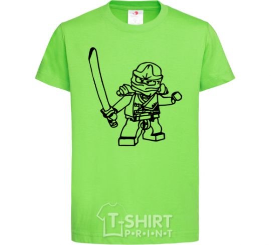 Kids T-shirt Lego ninja with a sword orchid-green фото