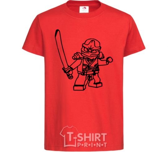 Детская футболка Лего ниндзя с мечом Красный фото