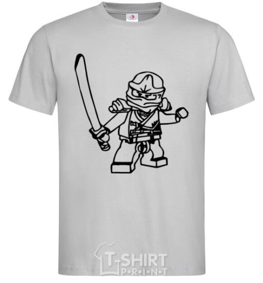 Men's T-Shirt Lego ninja with a sword grey фото