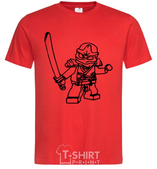 Men's T-Shirt Lego ninja with a sword red фото
