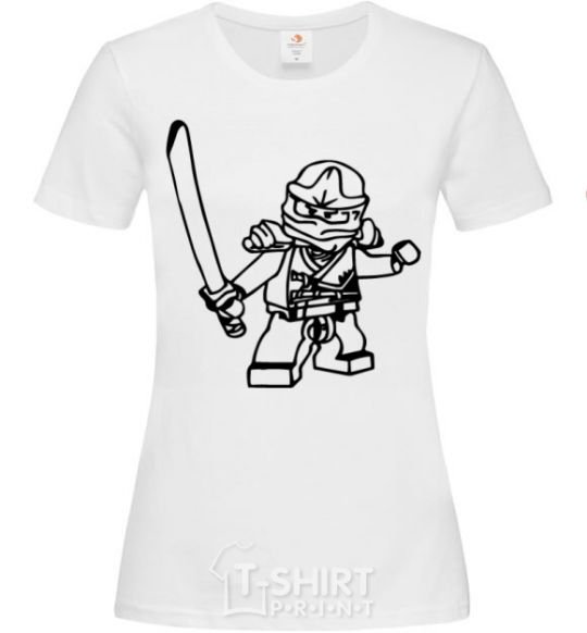 Women's T-shirt Lego ninja with a sword White фото