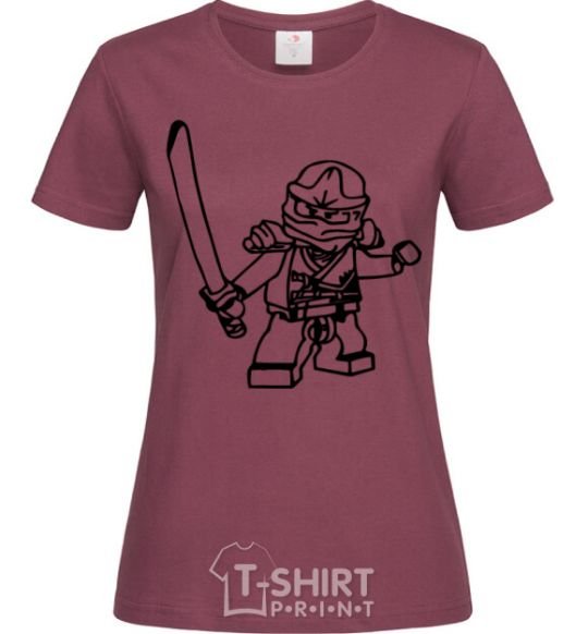 Women's T-shirt Lego ninja with a sword burgundy фото