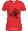 Women's T-shirt Lego ninja with a sword red фото