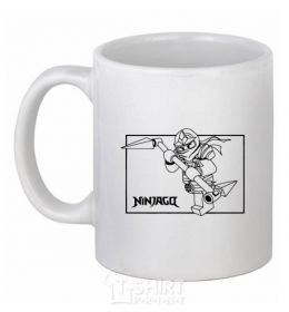 Ceramic mug Lego ninjago framed White фото