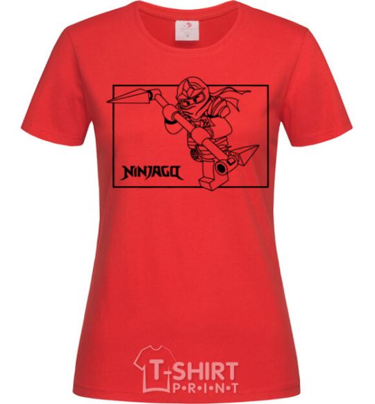 Women's T-shirt Lego ninjago framed red фото