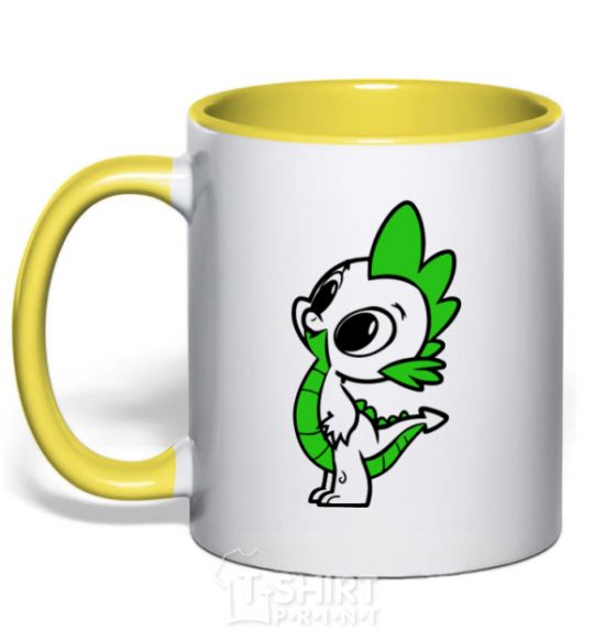 Mug with a colored handle Darnado yellow фото