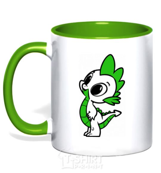 Mug with a colored handle Darnado kelly-green фото