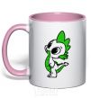 Mug with a colored handle Darnado light-pink фото