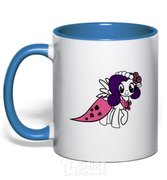Чашка с цветной ручкой Rarity pony Ярко-синий фото