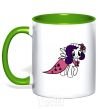 Mug with a colored handle Rarity pony kelly-green фото