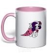 Mug with a colored handle Rarity pony light-pink фото