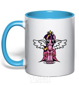 Mug with a colored handle Sparkle the pony sky-blue фото