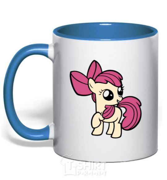 Mug with a colored handle Apple Bloom royal-blue фото