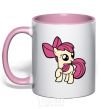 Mug with a colored handle Apple Bloom light-pink фото