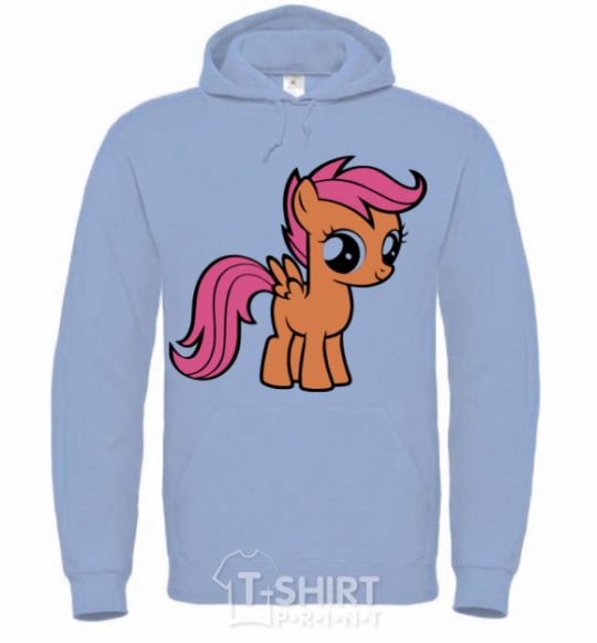 Men`s hoodie Scootaloo sky-blue фото