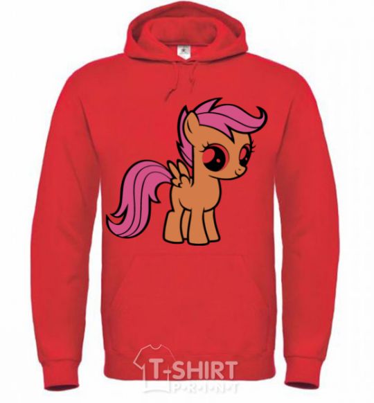 Men`s hoodie Scootaloo bright-red фото