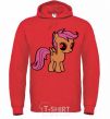 Men`s hoodie Scootaloo bright-red фото