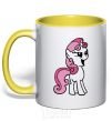 Mug with a colored handle Baby Belle yellow фото