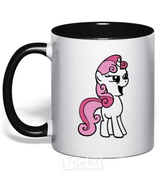 Mug with a colored handle Baby Belle black фото