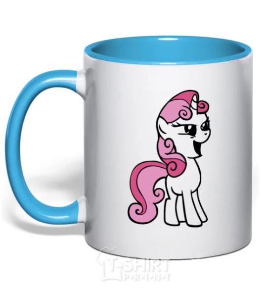 Mug with a colored handle Baby Belle sky-blue фото